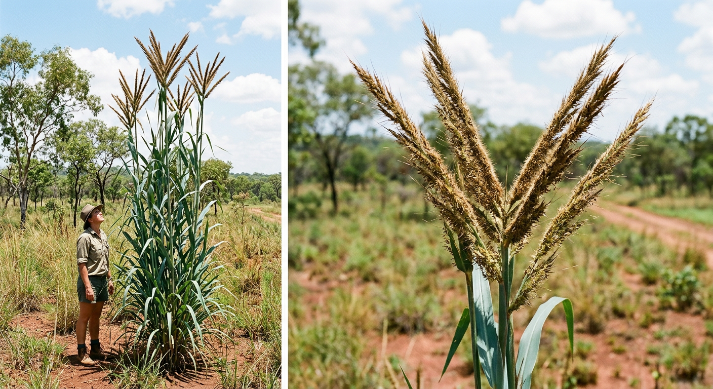 Gamba Grass (Andropogon gayanus) - identification photo