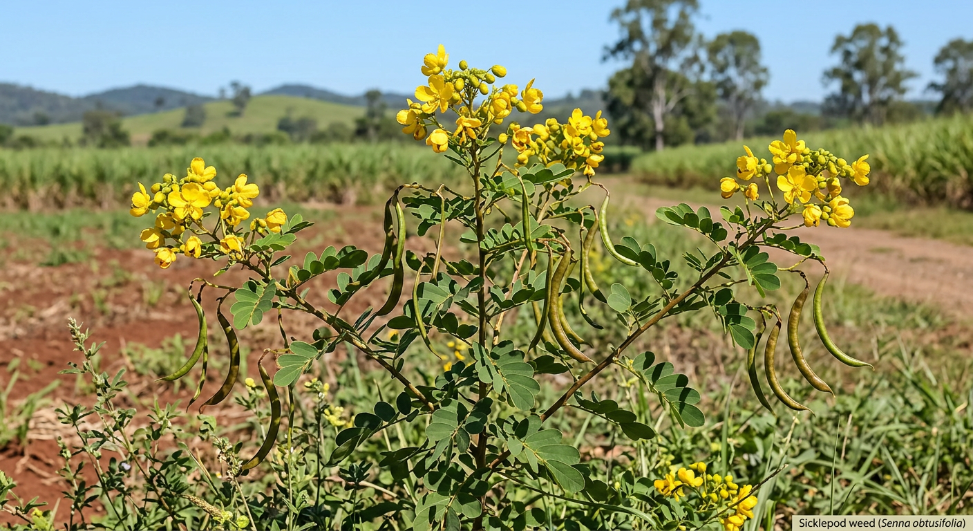 Sicklepod (Senna obtusifolia) - identification photo